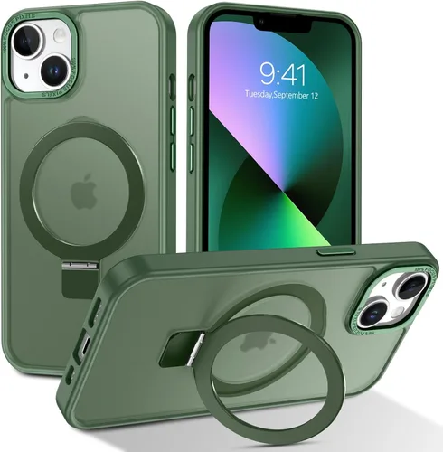 Vista 12 de Telaso Magnético para Funda de iPhone 12 Mini, Compatible con Magsafe con Soporte de Anillo Magnético, Funda Protectora de Grado Militar con Parte
