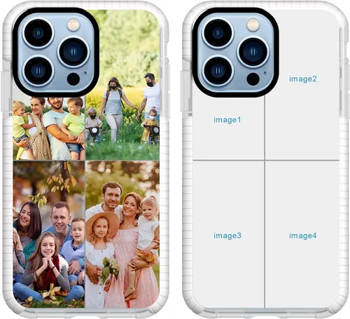 Vista 23 de Funda de teléfono personalizada para iPhone 13 Pro, funda personalizada de fotos de collage de múltiples imágenes, resistente a los arañazos, a
