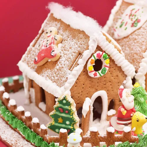 Vista 8 de Cortadores de galletas de casa de jengibre, cortador de galletas de casa de Navidad, juego de cortador de galletas de jengibre para adultos, acero