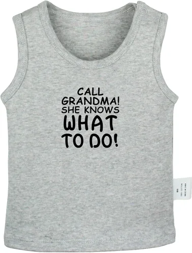 Vista 3 de Camiseta divertida con diseño de Call Grandma She Knows What to Do & Please Pass Me to Grandma, para recién nacidos, para bebé, con diseño gráfico
