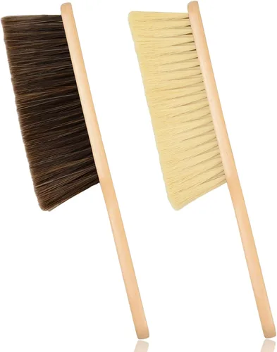 Vista 7 de 2 Piezas Cepillo de Polvo de Madera Escoba de Mano Cepillo de Banco con Mango Largo de Madera Cepillo de Batir Cepillo de Cerdas Suave para Limpieza