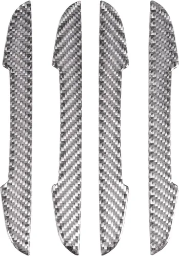 Vista 5 de 4 piezas de protector de borde de puerta universal de fibra de carbono real con textura tejida de sarga de 2 mm, protector antiarañazos para pintar