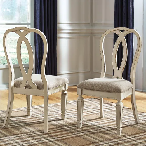 Vista 2 de Signature Design by Ashley Realyn - Juego de 2 sillas de comedor, estilo país francés