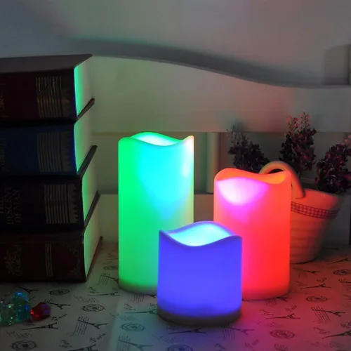 Vista 7 de Novelty Place Velas sin llama con control remoto, parpadeo real y color marfil real, funciona con pilas LED con control remoto y función
