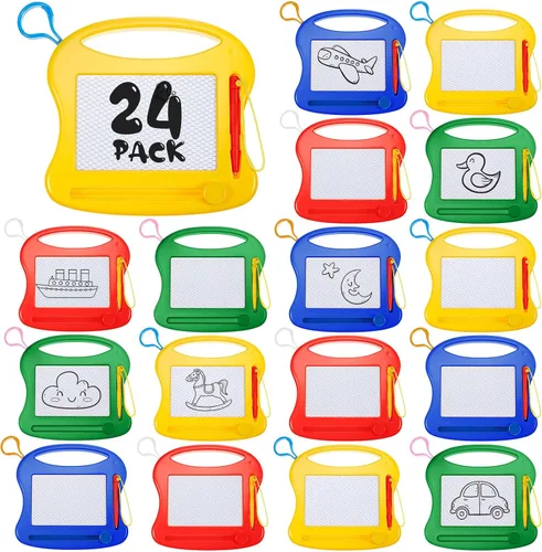 Vista 8 de Tinlade Paquete de 12 mini tableros magnéticos de dibujo para niños, pequeño boceto borrable, bloc de escritura, juguete de pintura a granel, regalo