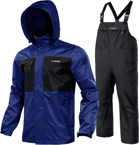 Vista 16 de Rodeel Traje impermeable para pesca para hombres (conjunto de chaqueta y pantalón de lluvia)
