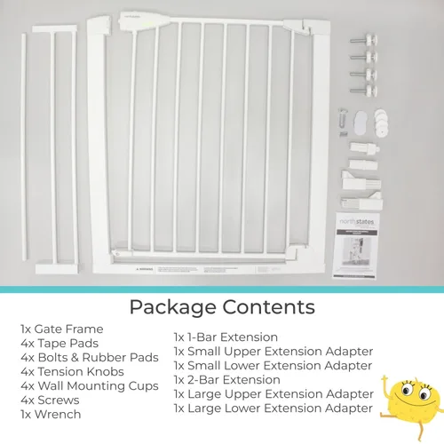 Vista 9 de Toddleroo by North States - Puerta de bebé con cierre automático de Bright Choice: Puerta de bebé montada a presión para puertas con mango que Blanco