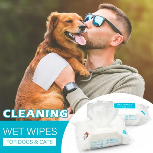 Vista 6 de Treela - 10 paquetes de 80 toallitas para perros, toallitas para mascotas, suministros de aseo para patas, trasero, oreja, piel, baño corporal