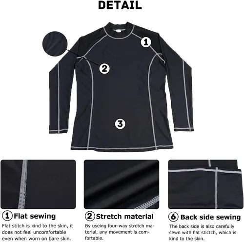Vista 5 de Actleis Camiseta de natación de manga larga para hombre, protección solar UPF50+, secado rápido