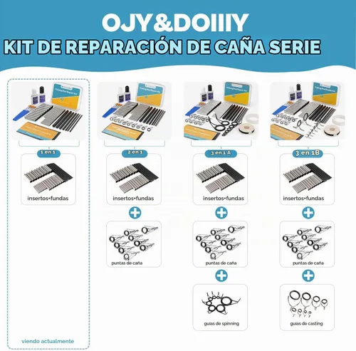 Vista 4 de Kit de reparación de caña de pescar completo, enfoque fácil y rápido para reparar caña de pescar rota con pegamento epoxi