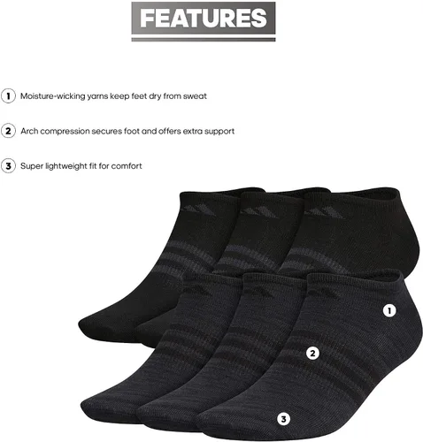 Vista 2 de adidas Men's Superlite No Show Socks (6-Pair)