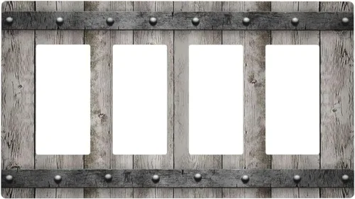Vista 62 de Mid Century Morden Boho - Placa de pared para interruptor de luz dúplex de 1 banda, placa frontal decorativa eléctrica para receptáculo para baño
