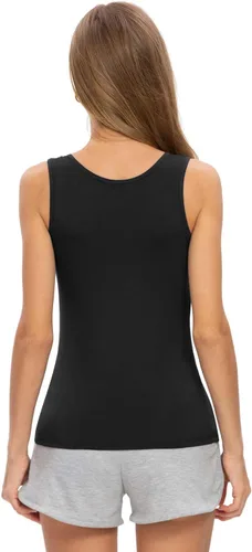 Vista 3 de Rosyline Camisetas sin mangas básicas sin mangas para mujer, 4 piezas, camisetas sin mangas