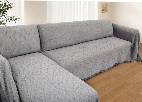 Vista 19 de HOMERILLA - Fundas de sofá seccional para sofá seccional, cobija de sofá en forma de L, 2 piezas, protector de muebles en forma de L para mascotas