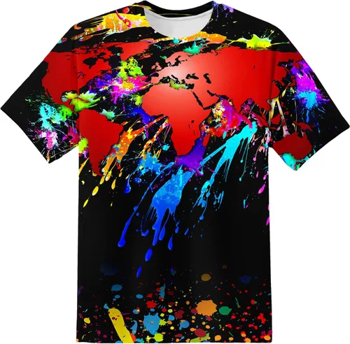 Vista 6 de Camiseta de manga corta con estampado 3D para niños y niñas de 6 a 16 años Bcm45-blanco