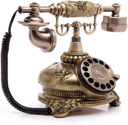 Vista 3 de 1960 - Sistema de decoración de teléfono con cable, estilo antiguo de cerámica