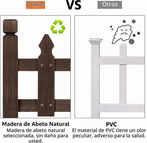Vista 6 de Topeakmart Valla de piquete de 177.5in para jardín, paneles de valla