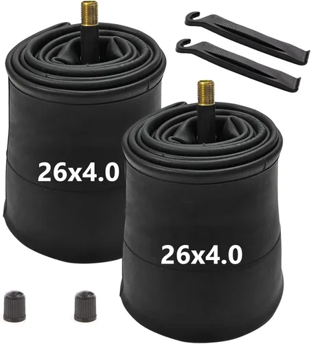 Vista 7 de 2 Pcs 20' 26' 20X4.0/4.5/3.5 26X4.0/4.5/3.5 Fat Bike Tube with AV Schrader Valve 2 Tire Levers 20x3.5 20x4.0 20x4.5 26x4.0 26x4.5 EBike Electric
