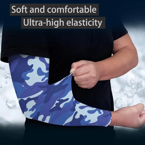 Vista 45 de CLOHOMIN Mangas para brazos, protección solar, mangas de compresión, cubierta de tatuaje para mujeres y hombres, manga deportiva atlética refrescante