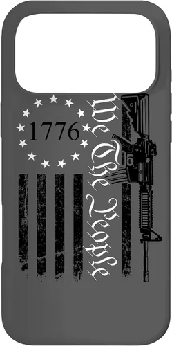 Vista 22 de iPhone 16 We The People - Funda patriótica con la bandera de Estados Unidos AR15 Pro Guns