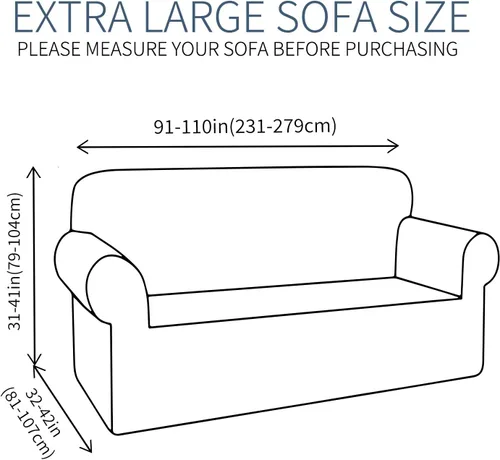 Vista 6 de JIVINER - Fundas de sofá de alta elasticidad para sofá de 3 cojines, funda de sofá extra grande de 1 pieza con parte inferior elástica