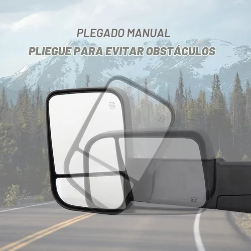 Vista 8 de Espejo lateral del conductor compatible con Dodge Ram 1500 2009-2018, Dodge Ram 2500 3500 2010-2018, espejos de remolque con luz de giro calentada