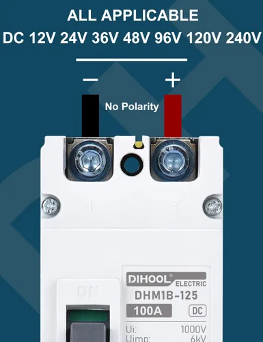 Vista 3 de DIHOOL Interruptor Principal de 100 Amperios CC, Interruptor de Desconexión de Batería de 500V, Interruptor Maestro para Motor de Arrastre de Barco
