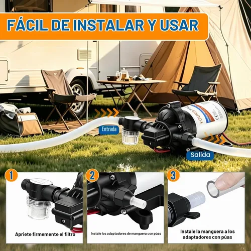 Vista 9 de YOUNGTREE - Bomba de agua de 12 V, bomba de diafragma de presión de agua de White1