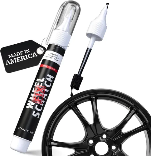 Vista 13 de Wheel Scratch Fix - Kit de retoque de llantas rápido y fácil, colores universales (negro (brillo))
