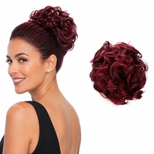 Vista 13 de CAISHA Moño Hairpiece Cola de caballo Topknot Hepburn-Bun Scrunchie Updo Ash Brown Light Blonde Mix HK124 mezcla rubio claro marrón ceniza #18TH613A