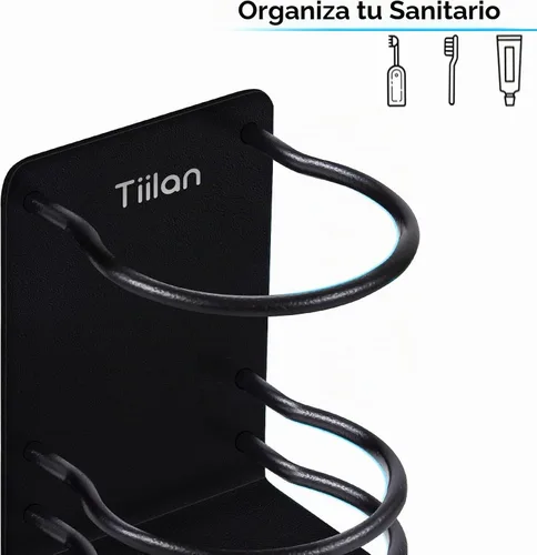 Vista 3 de Soporte para cepillo de dientes montado en la pared, soporte de almacenamiento de baño para maquinilla de afeitar, pasta de dientes, autoadhesivo