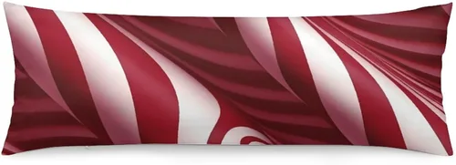 Vista 10 de Funda de almohada corporal con encanto, muñeco de nieve, copo de nieve, primera Navidad en rojo, funda de almohada larga con cremallera