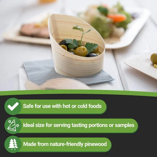Vista 6 de Restaurantware Vasos de postre pequeños de 4 onzas, 100 tazas inclinadas para degustación de postres – desechables para servir muestras
