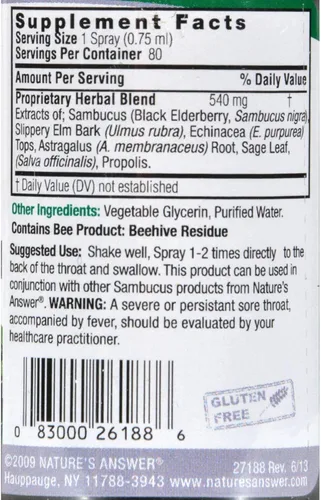 Vista 2 de Nature's Answer Sambucus nigra Black Elder Berry Extracto Spray - 2 fl oz