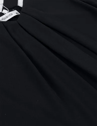 Vista 5 de MOQIVGI Camisetas sin mangas de gasa de doble capa con cuello en V y estilo casual para mujer