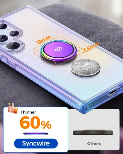 Vista 4 de Syncwire Soporte adhesivo para anillo de teléfono, rotación de 360°, soporte de anillo de dedo para teléfono celular, agarre de metal pulido