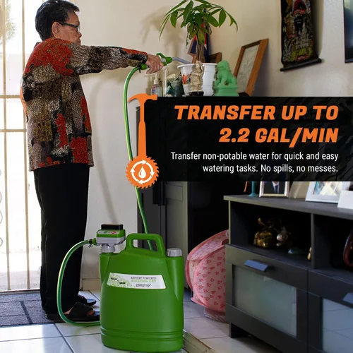 Vista 2 de TERA PUMP Bomba de agua no potable con USB-C recargable, contenedor de agua de bombeo automático de 3.8 galones incluido, flujo de 2.2 galones por