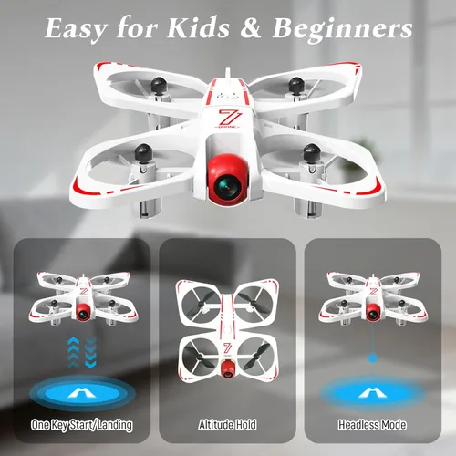 Vista 11 de A ALPHA Drone para niños con cámara 720P, juguete Quadcopter con luces LED