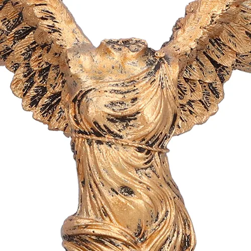 Vista 4 de Escultura, estatua de la diosa de la victoria, figura romana para oficina en casa, adorno de Esktop, regalo de cumpleaños (latón S)