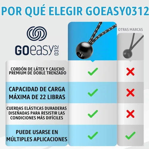 Vista 4 de GOEASY0312 Cuerdas elásticas de bolas resistentes de 6 pulgadas, 50 Negro