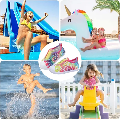 Vista 7 de Fires Zapatos de agua para niños y niñas, de secado rápido, transpirables, calcetines de agua descalzos para playa, natación, zapatos deportivos