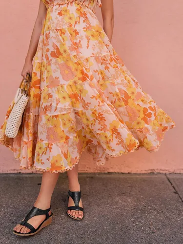 Vista 5 de SHIBEVER Sandalias de cuña para mujer, cómodas y elegantes para verano