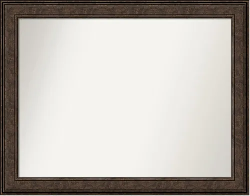 Vista 942 de Amanti Art Espejo de pared personalizado no biselado (25 x 25 pulgadas), marco de bronce acentuado, varios tamaños personalizados, espejo de baño