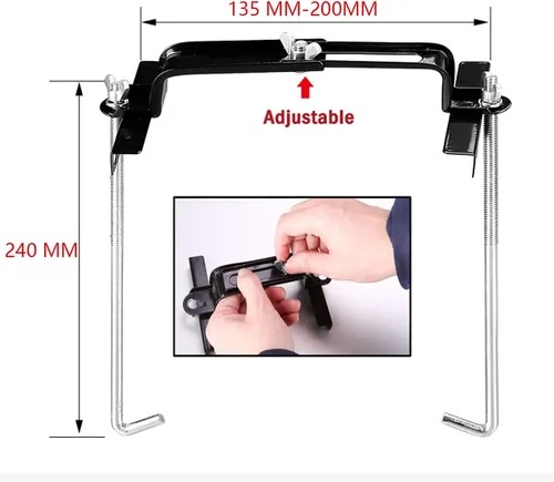 Vista 2 de Soporte de batería ajustable universal, Barra transversal ajustable para batería universal con soporte de batería de perno L para coche SUV