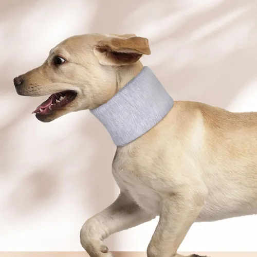 Vista 3 de Collar de soporte para el cuello del perro, ajustable para evitar lamer con algodón de primera calidad y gancho y bucle para proteger tu área