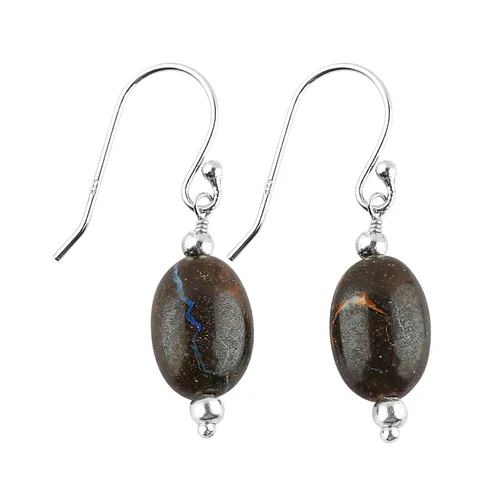 Vista 44 de Aretes de aro de cristal afganita natural Piedras afganas de alto grado Aretes chapados en plata Gota lisa Joyas de piedras preciosas hechas
