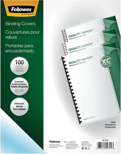 Vista 9 de Portadas Fellowes de PVC de alta transparencia para encuadernado, Transparente