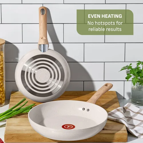 Vista 8 de T-Fal Revive - Sartén antiadherente de cerámica de 12 pulgadas, apta para horno hasta 350 °F, mango que se mantiene fresco, ollas y sartenes de Beige