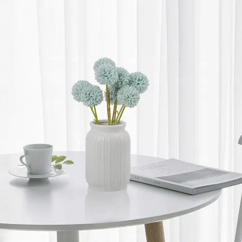 Vista 4 de 12 pompones artificiales de crisantemo de 11 pulgadas, para bodas, novias, bricolaje, ramos, decoración del hogar, centros de mesa (azul)