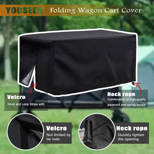 Vista 2 de Funda plegable impermeable para carro, protección resistente para carrito de jardín (38 x 22 x 20 pulgadas)